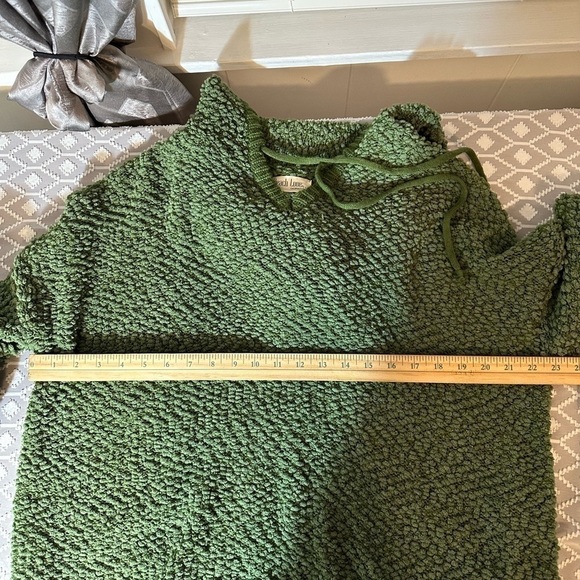 Peach Love California Women’s Green Popcorn Knit Hooded Tunic Size Small - Picture 6 of 9